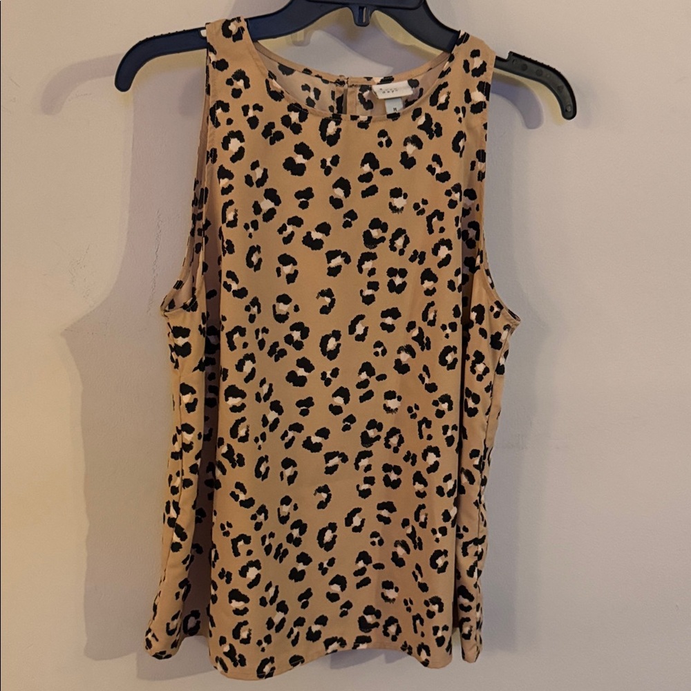 A New Day Tan and Black Animal Print Top